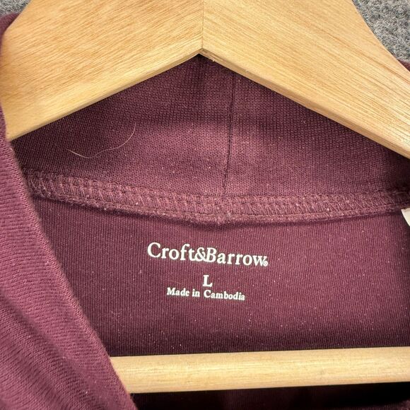 Croft & Barrow Sweater Pullover Men L Large Purple Knit Cotton Long Sleeve - Picture 3 of 7